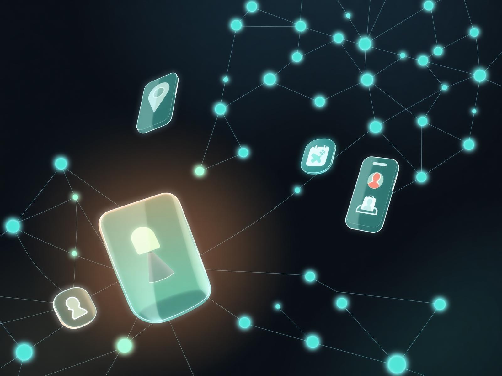 Illustration of connected people, products, and experiences forming the Konnex ecosystem