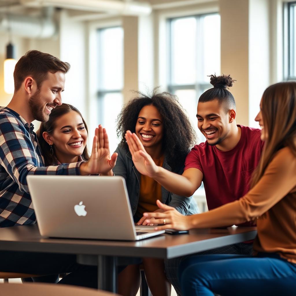 Konnex team collaborating in a modern coworking space